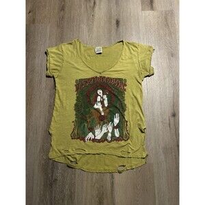 Jaded Gypsy Distressed Fleetwood Mac Graphic Tee Boho Green T-Shirt Size S/M